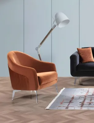 Produktbild von Design Sofa Sessel Couch Polster  1 Sitzer Textil  Einsitzer Neu braune Farbe