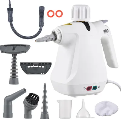Produktbild von 1000W Elektrischer Dampfreiniger Handgerät, 3.0 Bar, 100–150°C, mit 10-teiligem Zubehör für Bad, Küche & Fenster