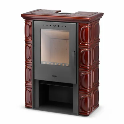 Produktbild von Kachelofen ELDUR Braun 6kW – freistehend, Keramik, ECO Design 2022, klassischer Kaminofen