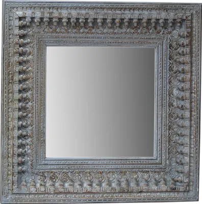 Produktbild von Vintage Massivholz Spiegel, Weiß, Holz,Glas, 90*90 cm, Spiegel