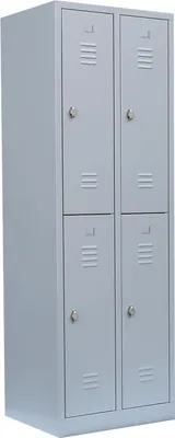 Produktbild von Spind Garderobenschrank Fächerschrank Schließfachschrank 4 Fächer 520220 grau