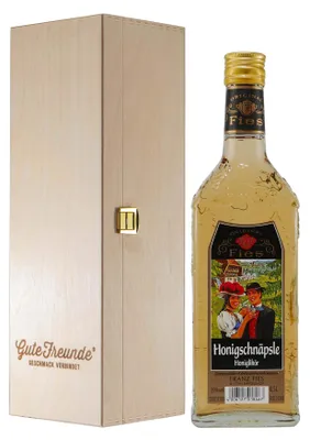 Produktbild von Fies Honigschnäpsle Honiglikör mit Geschenk-Holzkiste