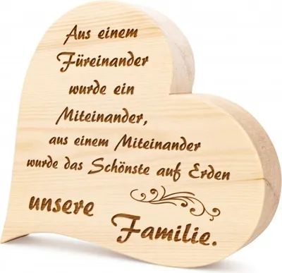 Produktbild von Zirbenherz Unsere Familie 20cm