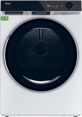 Produktbild von Haier HD90-A3Q397U1-S, Freistehend, Frontlader, Wärmepumpe, Weiß, Drehregler, Rechts