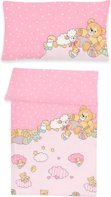 Produktbild von Dobnig Renforcé Kinderbettwäsche 2tlg. 100x135 cm Teddybär rosa