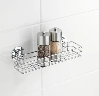 Produktbild von Wenko 5635100 Gewürzbord Turbo-Loc - Befestigen ohne Bohren, 30 x 8 x9cm, Chrom