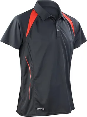 Immagine prodotto di SPIRO S177M | Polo Team Spirit da uomo / Traspirante - Colore: Nero/Rosso - Taglia: 3XL