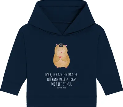 Produktbild von Mr. & Mrs. Panda Organic Baby Hoodie Hamster Hut 24. - 36. Monat - French Navy - Geschenk, Zauberer, Magier, Kapuzenshirt, Zylinder, Zwerghamster, Lustige Sprüche