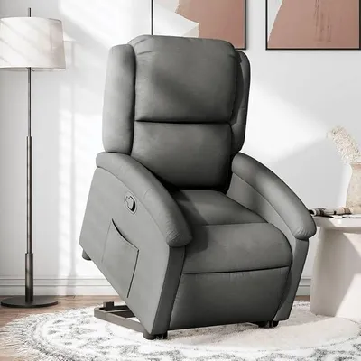 Produktbild von Relaxsessel mit Aufstehhilfe Relaxsessel & -Liegen Relaxsessel Aufstehsessel Relaxsessel Mit Aufstehhilfe Dunkelgrau Stoff - 3204165