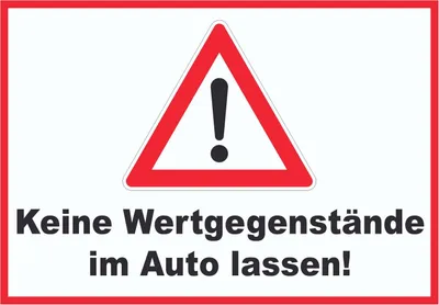 Produktbild von Keine Wertgegenstände im Auto lassen! A0 Rückseite selbstklebend
