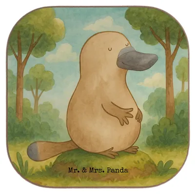 Produktbild von Mr. & Mrs. Panda Untersetzer Glas Schnabeltier Mut Design - Weiß - Geschenk, Arbeit, Coaster, Neustart, Büro, Quadratisch, gläseruntersetzer, Meer, Motivation, Neuanfang