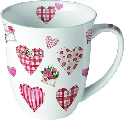 Produktbild von Porzellan-Becher 0,4 L - Lovely hearts
