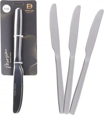 Produktbild von Tafelmesser Set Edelstahl Silber Marsimo Blister 3 Stück
