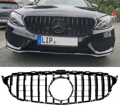 Produktbild von Kühlergrill Grill Schwarz Glanz passend für Mercedes C Klasse W205 S205 14-18 auf Sport-Panamericana GT