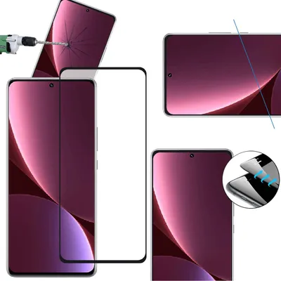 Image de Pour Xiaomi 12 Pro : 2 protections d'écran 4D Full H9 en verre trempé incurvé noir