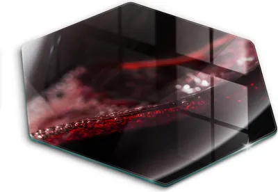 Produktbild von Glasschneideplatte - Herdabdeckplatte - Hexagon 40 cm -Schneidebrett - Spritzschutz - Rotweinglas