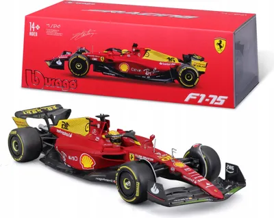 Zdjęcie produktu dla BBURAGO Ferrari F1-75 1:24 Spec Leclerc 22, Model samochodu sportowego, Wstępnie zmontowany, 1:24, Ferrari F1-75, Każda płeć, Metal, Plastik
