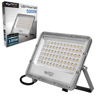 Produktbild von MasterLED Außenstrahler Germi 100W LED – 10000lm IP65 Neutralweiß 5000K Flutlicht Baustrahler für Außen, Garten & Werkstatt