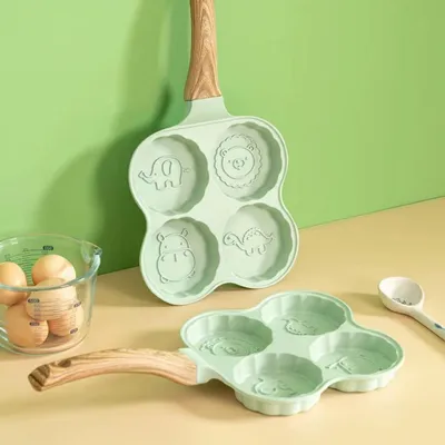 Omeletpfanne mit 4 Mulden, antihaftbeschichtet, Aluminium, 39,5 cm