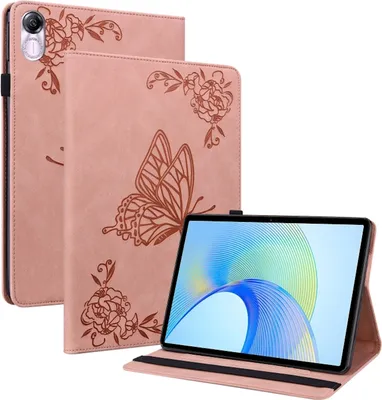 Image de Étui en similicuir à motif papillon pour Honor Pad X9 / X8 Pro, rose