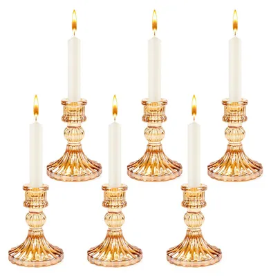Immagine prodotto di Candele in vetro, set da 6 pezzi, color oro, per portacandele