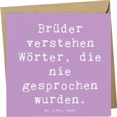 Produktbild von Mr. & Mrs. Panda Grußkarte Spruch Bruderverständnis - Lavendeltraum - Geschenk, Glückwunschkarte, Familienbande, Verständnis, anlasskarte, Klappkarte, Liebe, Lächeln