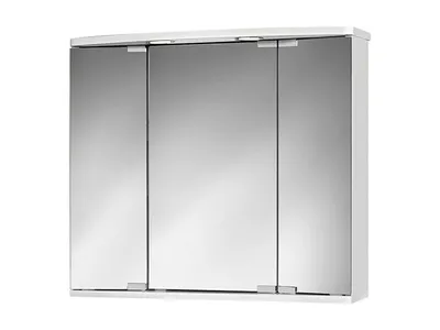 Zdjęcie produktu dla Szafka lustrzana Funa LED, 68 x 60 cm, MDF, szkło kryształowe, 3-drzwiowa, biała