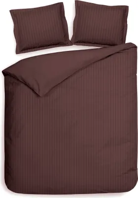 Produktbild von Heckett and Lane Banda Dbo 240 Marsala Brown Bettwäsche 1 x Bettbezug 240x220 + 2 x Kopfkissenbezug 80x80 Marsala-Brown Gestreift braun