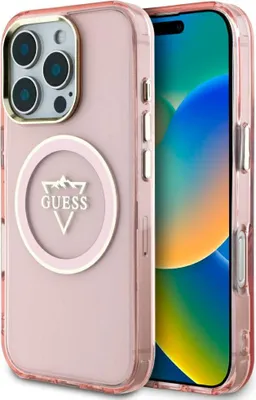 Obrázok produktu pre Guess - IML Metal Mountain Logo MagSafe ochranný obal na iPhone 16 Pro Max - ružové