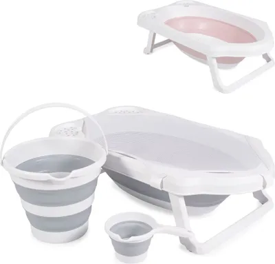 Obrázok produktu pre Cangaroo Sada vaní Hawaii 4-dielna skladacia vanička na odtok vody Mesh Grey