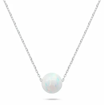 Image de Charmante chaîne en argent avec opale NCL102W