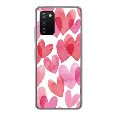 Produktbild von MuchoWow® Handyhülle Schutzhülle Hülle für Samsung Galaxy A03s Ein Aquarell mit Herz-Illustration Silikon Softcase Handy Hülle - Schutz
