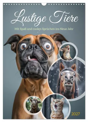 Produktbild von Lustige Tiere (Wandkalender 2027 DIN A3 hoch), CALVENDO Monatskalender
