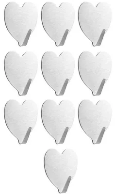 Imagen del producto de Paquete de 10 ganchos adhesivos para baño, ganchos de acero inoxidable para toallas, ganchos de pared para cocina y baño
