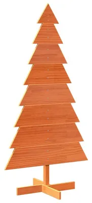 Zdjęcie produktu dla vidaXL Choinka do dekoracji woskowana brązowa 150 cm z litego drewna sosnowego