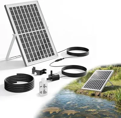 Produktbild von Teichfilter Solar, Springbrunnen IP68 Teichfiltersystem 2,0 m Schlauch, ultraleise für Gartenteiche und Wasserspiele