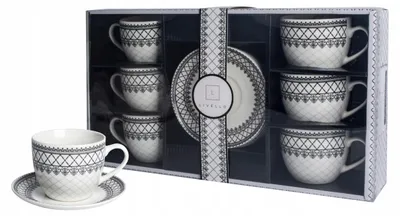 Produktbild von LIVELLO Kaffeeservice Ornament 6 Tassen mit Untertassen 250 ml