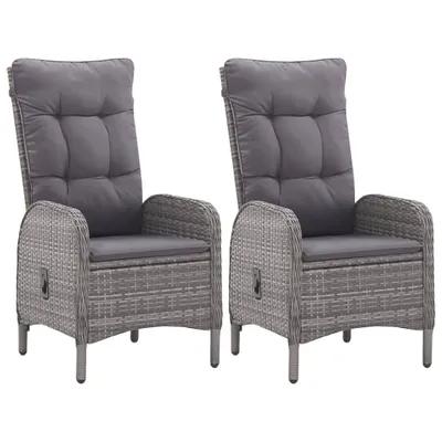 Immagine prodotto di vidaXL Set bistrot 3 pezzi in rattan e vetro grigio