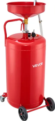 Produktbild von VEVOR Ölauffangwagen 9 5L, Ölauffangbehälter mit einstellbarer Trichterhöhe, Ölauffanggerät mit Rädern, Flüssigkeits-Kraftstofftransfer-Ablass, Ölauffangrollwagen für Autowerkstätten, rot