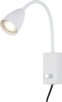 Image de Mika Lampe spot GU10 MAX 25W câble en tissu blanc