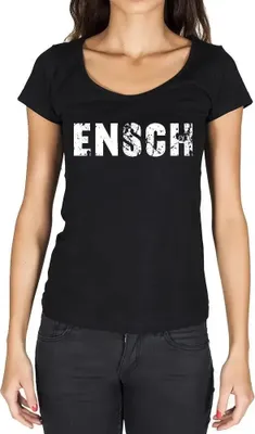 Produktbild von Damen Grafik T-Shirt Ensch Öko-Verantwortlich Vintage Jahrgang Kurzarm Lustige Druck Geburtstag Geschenk Frau