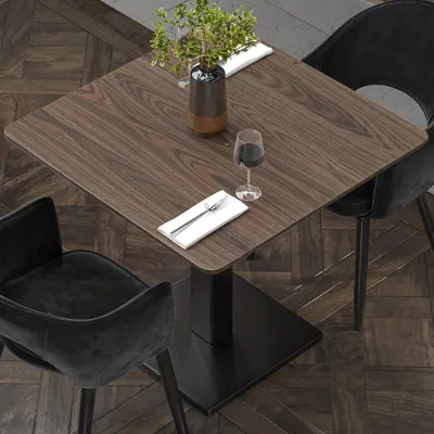 Produktbild von LUGANO | GastroTischplatte | B:T 60 x 60 cm | Walnuß | Quadratisch | Bistro Restaurant Tischplatte