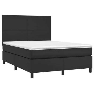 Obrázok produktu pre vidaXL Boxspring posteľ s matracom čierna 140x190 cm Imitácia kože