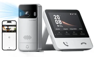 Produktbild von Türklingel Videotürklingel Gegensprechanlage - 2K - Mit Monitor - Nachtsicht - Schwarz - Kabellos