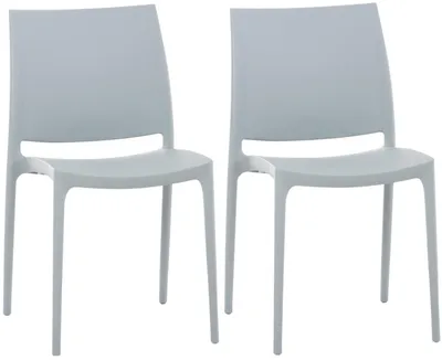 Produktbild von CLP 2er Set Stapelstühle Maya bis zu 130 kg belastbar hellgrau