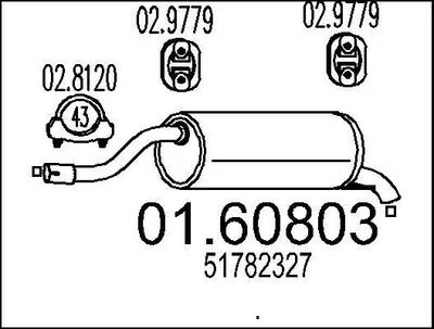 Produktbild von MTS 01.60803 Endschalldämpfer für FIAT GRANDE PUNTO (199) Auspuff