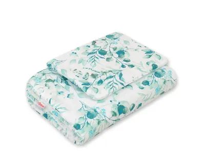 Image de Ensemble complet de literie pour bébé avec rembourrage 2 pièces 75x100cm NEWBORN - eucalyptus menthe