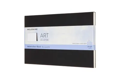 Produktbild von Zeichenblock Aquaellpapier Large A5 200g/qm Softcover schwarz.