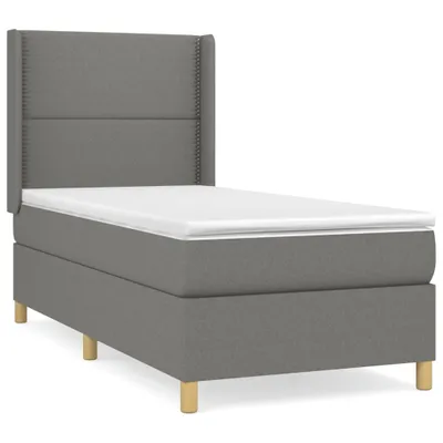 Produktbild von Boxspringbett mit Matratze Dunkelgrau 90x200 cm Stoff