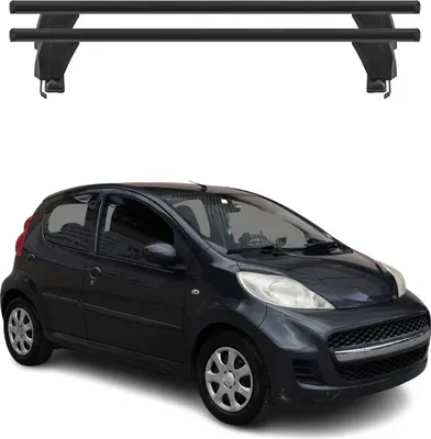 Image de Menabo Barres de toit Transversales pour Peugeot 107 2005-2014 Alu Noir 2x ABE